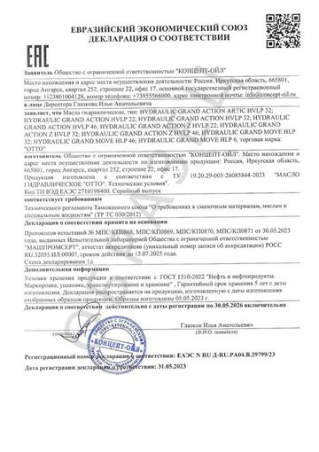 Cертификаты на продукцию марки Otto